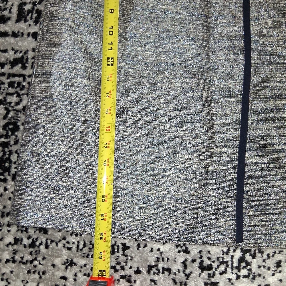 NWT Tory Burch Size 6 Tan & Blur Faux Wrap Jacquard Skirt! - Picture 6 of 15